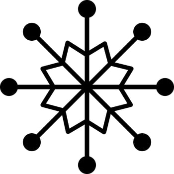 Black snowflake on white background. vector