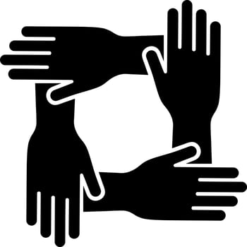Together or team work icon or symbol. vector