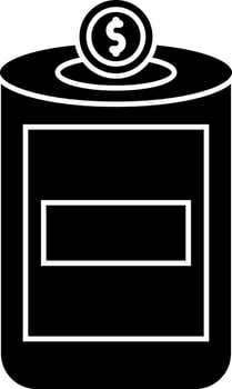 Money donation box in Black and White color. vector