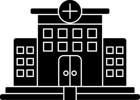 Isolated hospital building icon. vector