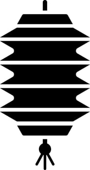 Chinese lantern icon in Black and White color. vector