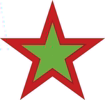 Red and green color star icon. vector