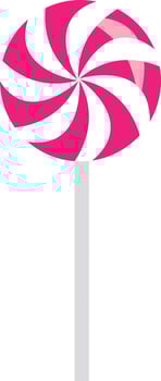 Pink and white sweet lollipop. vector