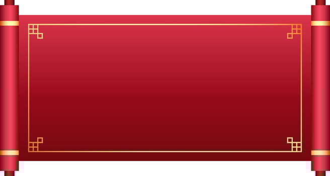 Blank scroll letter in red and golden color. vector