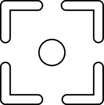 Camera focus line art icon for photography concept. vector