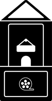 Ticket counter icon in cinema hall. vector
