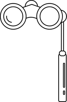 Stroke of binocular icon with handle in isolated. vector