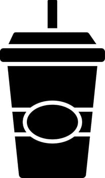 Disposable drink glass icon in Black and White color. vector