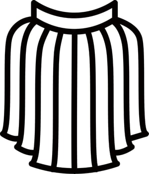Line art illustration of skirt icon. vector