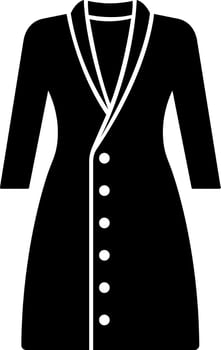 Black and White ladies coat icon in flat style. vector