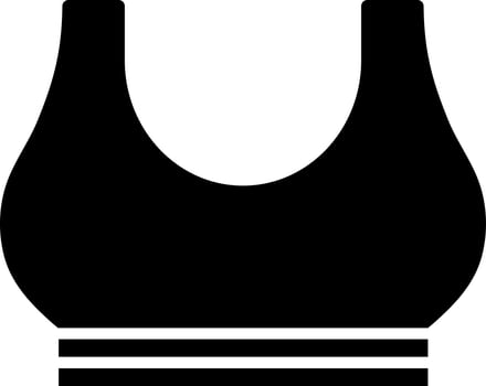 Sports bra icon in black color. vector