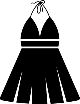 Halter neck dress glyph icon or symbol. vector
