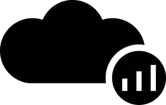 Black and White illustration of cloud analysis icon. vector