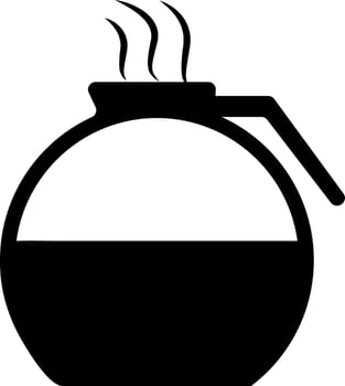 Hot teapot in Black and White color. vector