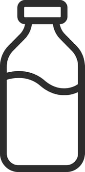Milk bottle icon in line art. vector