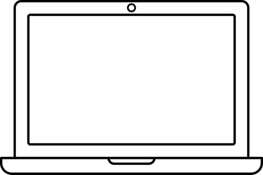 Icon of monitor with camera in isolated. vector