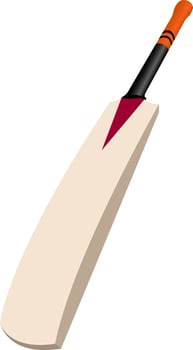 Vertical cricket bat illustration. vector