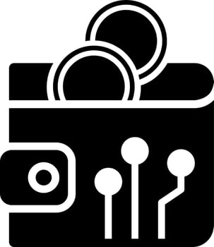Vector illustration of crypto wallet icon.