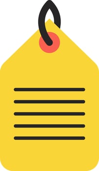Illustration of a yellow tag. vector