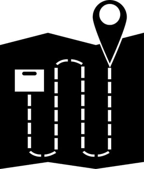 Parcel delivery location icon in flat style. vector