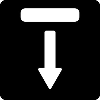 Glyph icon or symbol of import delivery parcel. vector