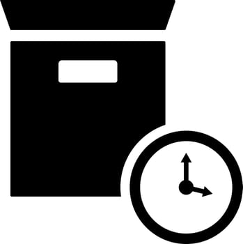 On time paracel delivery glyph icon or symbol. vector