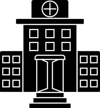 Isolated Black and White hospital building icon. vector