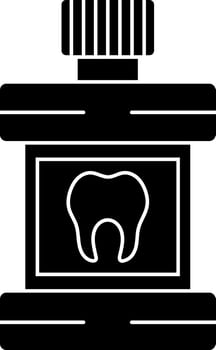 Mouthwash lquid icon in Black and White color. vector