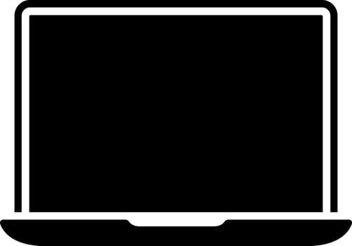Flat style laptop icon. vector