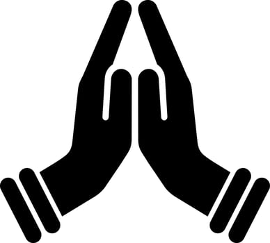Vector illustration of namste pose icon.