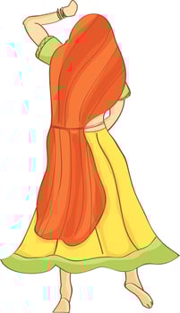 Illustration of a young dancing woman. vector