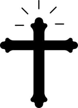 Vector illustration of religion cross glyph icon.
