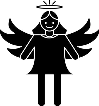 Black and White angle icon in glyph style. vector