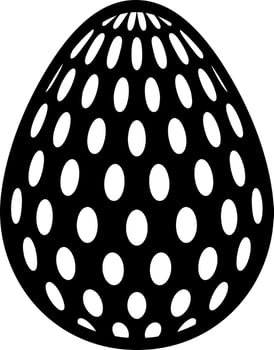 Polka dotted painted egg icon in Black and White color vector