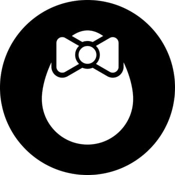 Black and White illustration of egg gift icon. vector