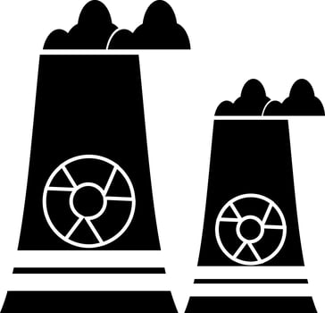 Factory chimney in black and white color. vector