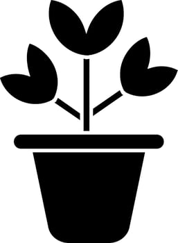 Icon of Black and White leaves plant in pot. vector