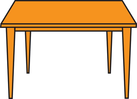 Table icon in orange color for education. vector