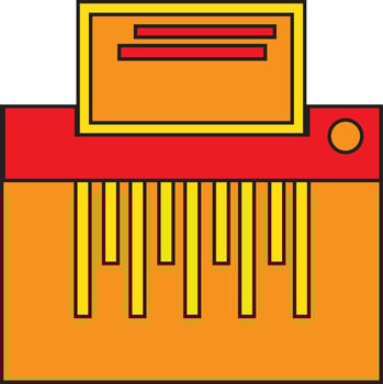 Illustration of award certificate icon on desk in color. vector