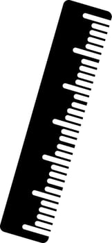 Isolated Black and White ruler icon in flat style. vector
