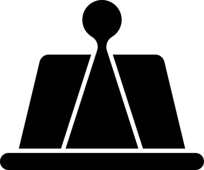 Black binder clip icon on white background. vector