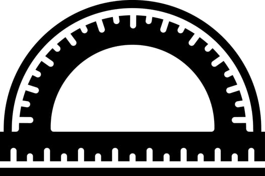 Protractor glyph icon or symbol. vector