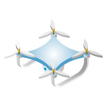 Drone camera icon in 3d style. vector