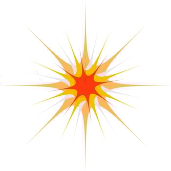 Flat style fireworks on white background. vector