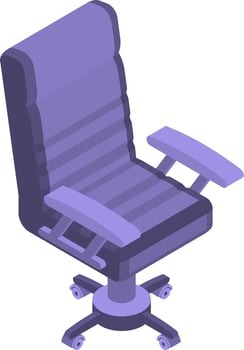 Isometric purple office chair icon. vector