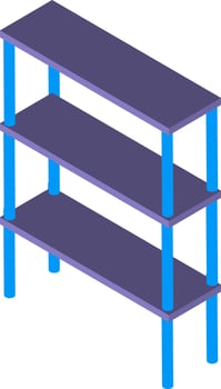 Shelves or rack icon in isometric. vector