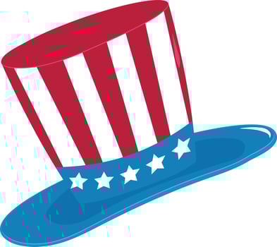 Uncle sam hat illustration on white background. vector