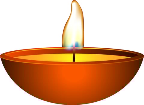 3D illustration of oil lamp in brown color. vector
