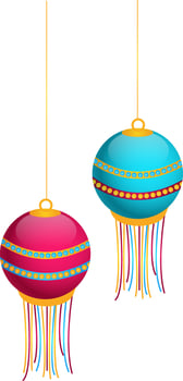 Isometric icon of Chinese lanterns. vector