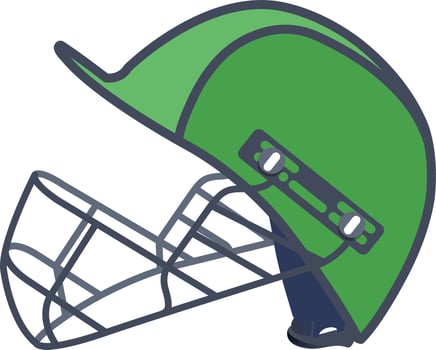 Cricket helmet element for cricket championship sports design. vector